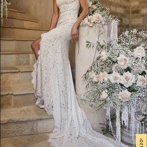 New! Lulu’s Love Everlasting White Floral Lace Mermaid Maxi Dress